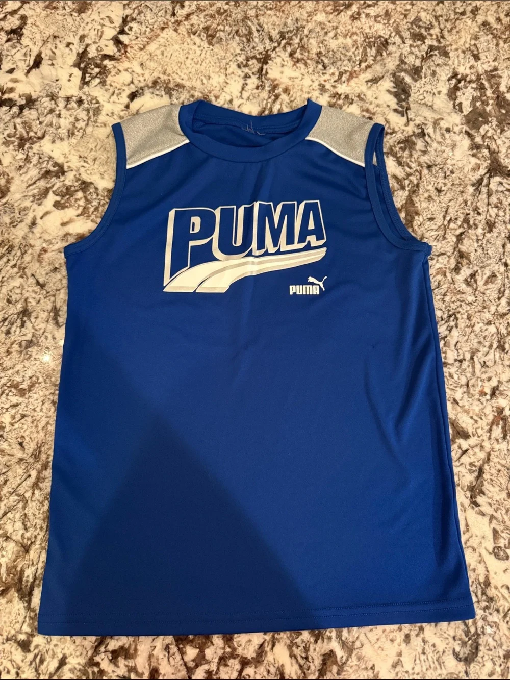 Puma Royal Blue & Gray Boys Athletic Tank and Shorts Set